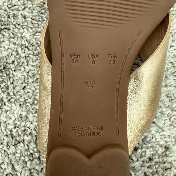 Tabita Women's Slide Flat Sandals Size 8 Metallic Champagne Gold - Picture 5 of 6